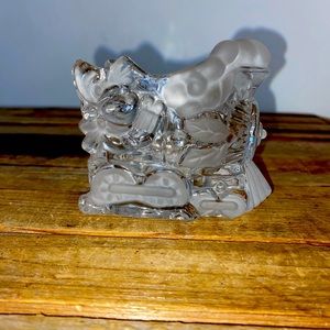 Vintage Gorham Lead Holiday Traditions Full Lead Santa Train Votive Holder